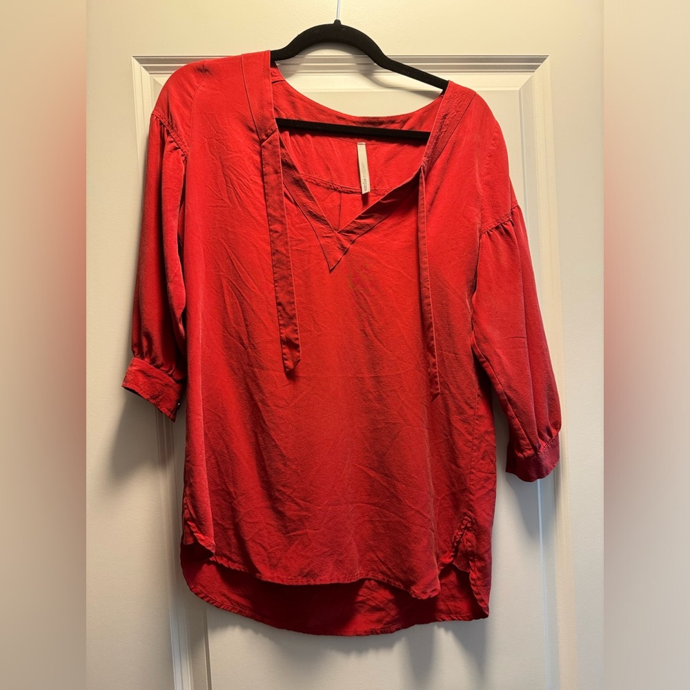 Red Silk blouse